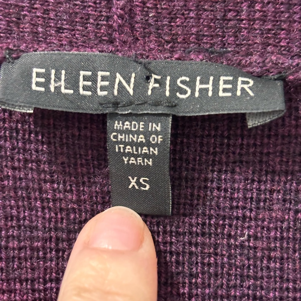 Eileen Fisher Deep Purple Open Cardigan Sz. X- Small - Picture 6 of 10